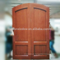 Puertas americanas Nuevo diseño de teca de roble Tapa de madera redonda Madera maciza arqueada puertas antiguas antiguas talladas